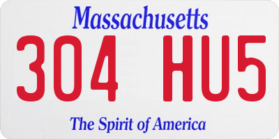 MA license plate 304HU5