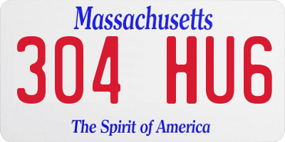 MA license plate 304HU6