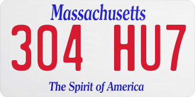 MA license plate 304HU7