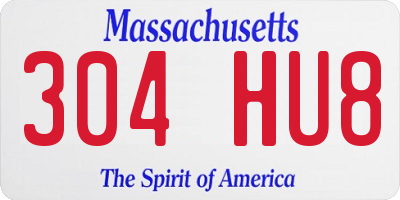 MA license plate 304HU8