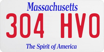 MA license plate 304HV0