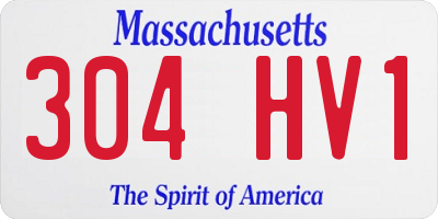 MA license plate 304HV1