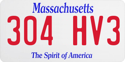 MA license plate 304HV3