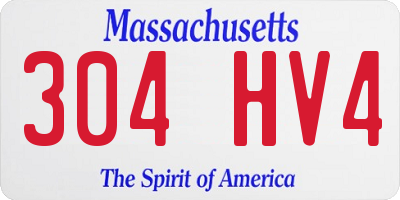 MA license plate 304HV4