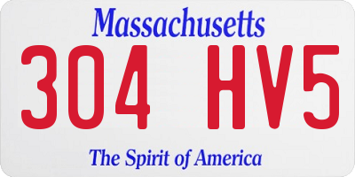 MA license plate 304HV5