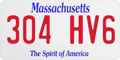 MA license plate 304HV6