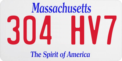 MA license plate 304HV7