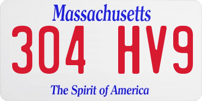 MA license plate 304HV9