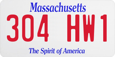 MA license plate 304HW1