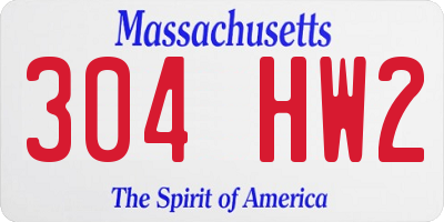 MA license plate 304HW2