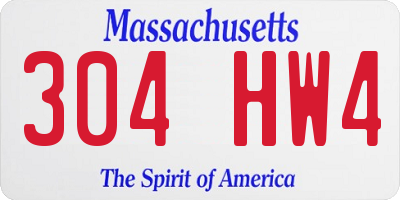 MA license plate 304HW4
