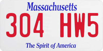 MA license plate 304HW5