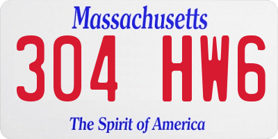 MA license plate 304HW6
