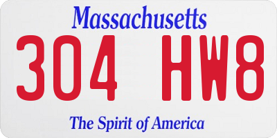 MA license plate 304HW8