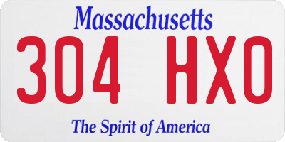 MA license plate 304HX0