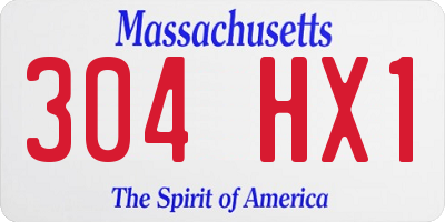 MA license plate 304HX1