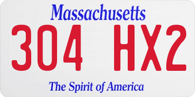 MA license plate 304HX2