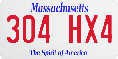 MA license plate 304HX4