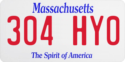 MA license plate 304HY0
