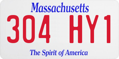MA license plate 304HY1