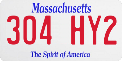 MA license plate 304HY2