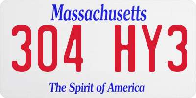 MA license plate 304HY3