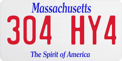 MA license plate 304HY4