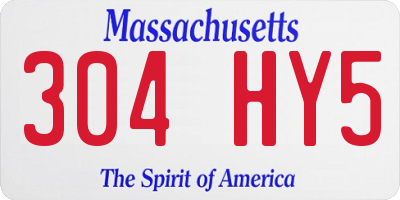MA license plate 304HY5