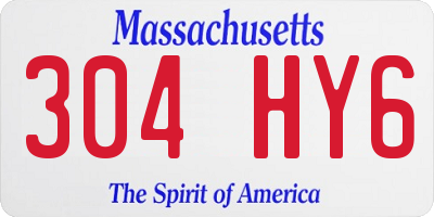 MA license plate 304HY6