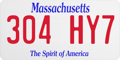 MA license plate 304HY7