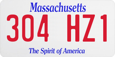 MA license plate 304HZ1