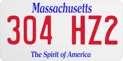 MA license plate 304HZ2