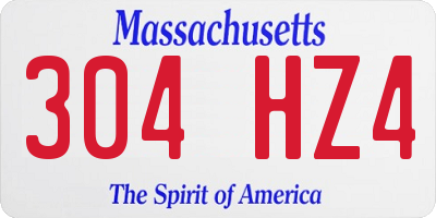 MA license plate 304HZ4