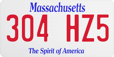 MA license plate 304HZ5