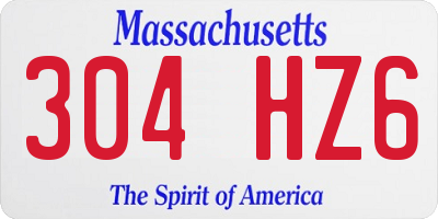 MA license plate 304HZ6