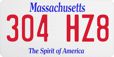 MA license plate 304HZ8