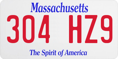 MA license plate 304HZ9