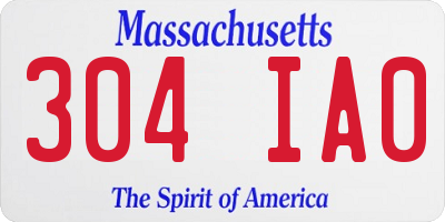 MA license plate 304IA0