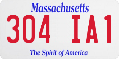 MA license plate 304IA1