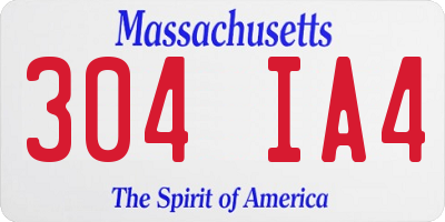 MA license plate 304IA4