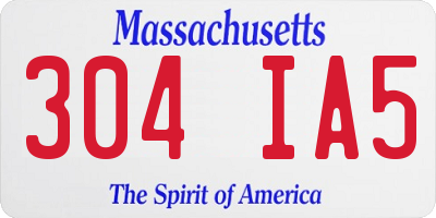 MA license plate 304IA5
