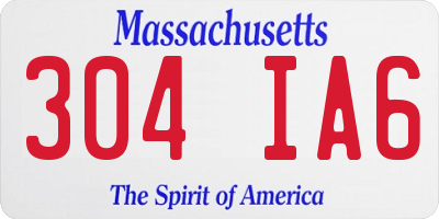 MA license plate 304IA6