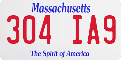MA license plate 304IA9