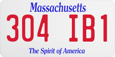MA license plate 304IB1