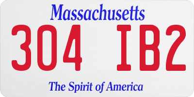 MA license plate 304IB2