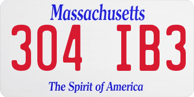 MA license plate 304IB3