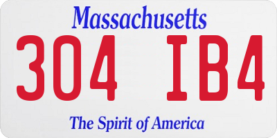 MA license plate 304IB4
