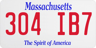 MA license plate 304IB7