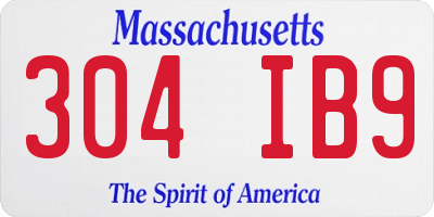 MA license plate 304IB9