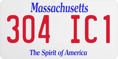 MA license plate 304IC1